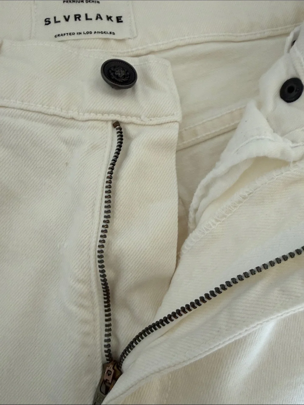 SLVRLAKE Grace Crop White High Rise Wide Leg Jeans Size 25 Raw Hem Premium Denim